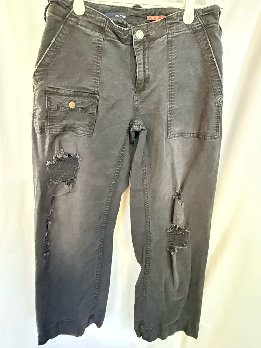 Pilcro Black Utility High-Rise Pants with Button Fly